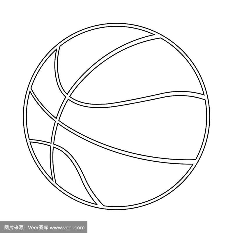 篮球的轮廓简单的平面图标eps10