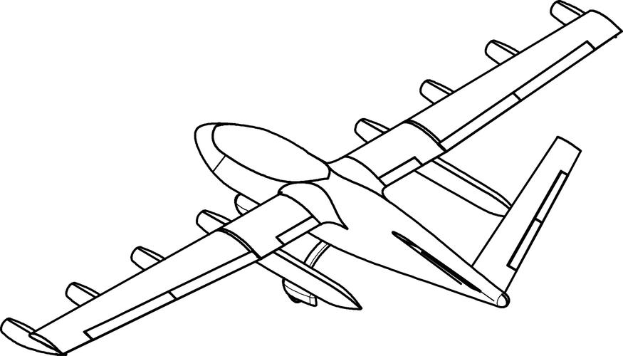 外观设计倾转旋翼组合式飞机