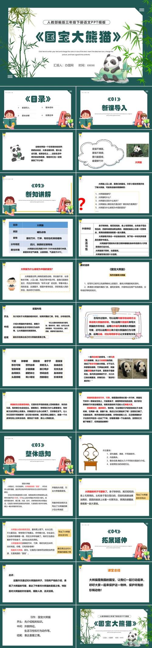 2022国宝大熊猫ppt习作小学三年级语文下册部编人教版教学课件