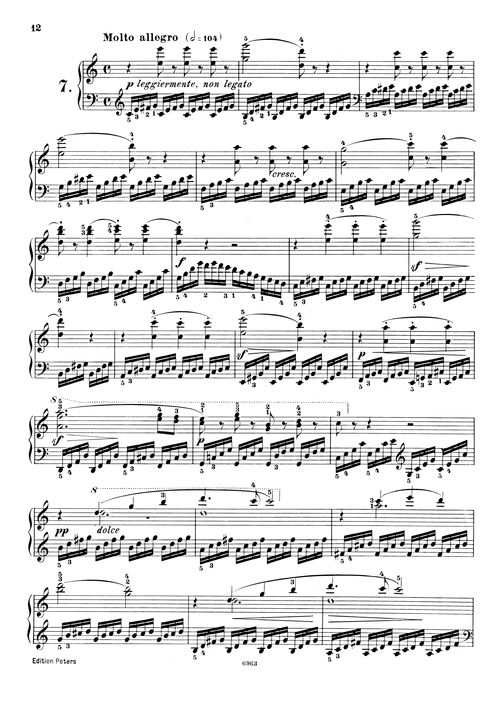 czerny etudes 车尔尼 299练习曲 第七条 op.299 no.