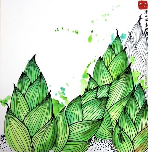 写美篇为竹笋的外壳涂上颜色 也可以选择水彩笔,彩铅或马克笔进行涂色