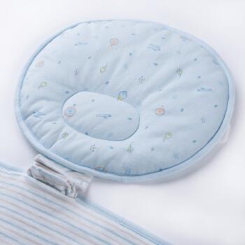 英氏婴儿小被子枕头组合 宝宝床品用品2色可选 浅蓝色 f
