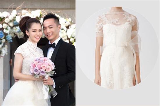 徐若瑄穿着vera wang 订制白色婚纱在巴厘岛举行婚礼
