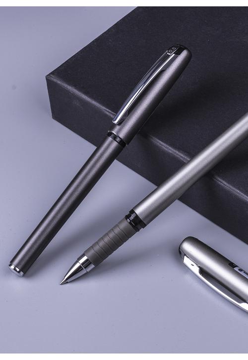 中性笔商务办公签字笔粗黑色碳素笔金属笔夹07mm男士硬笔书法练字10高