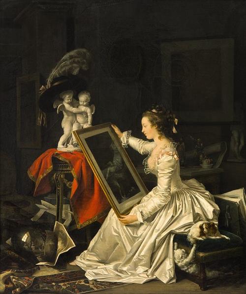 卢浮宫这幅油画作品由18世纪末法国著名女画家玛格丽特杰拉德