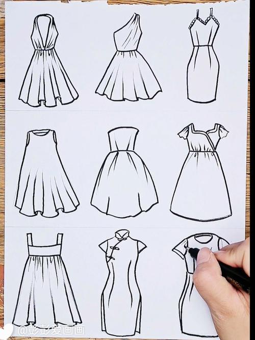 9款简笔画裙子你喜欢哪款,心动吗
