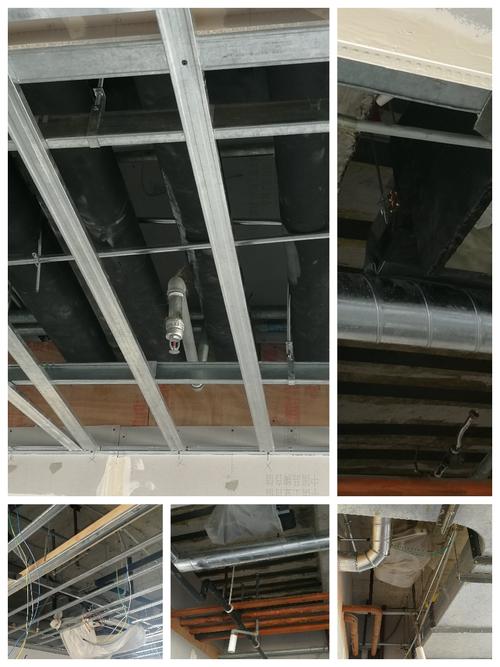 暖通管道进行保温及制作引出管,在吊顶内进行提前处理.