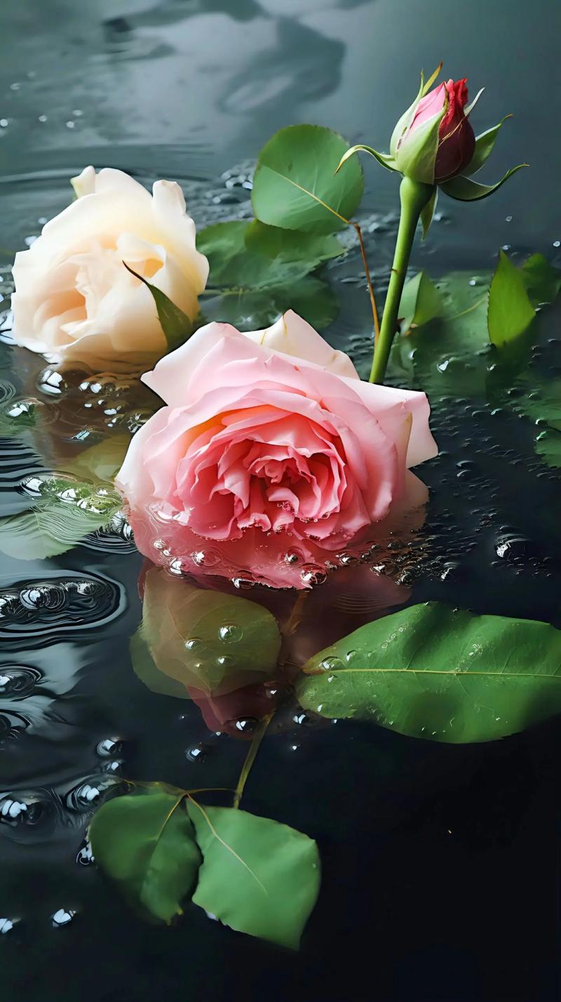 冒着雨拍的唯美水中玫瑰,应该能打动你吧#治愈系 #治愈系风景 - 抖音