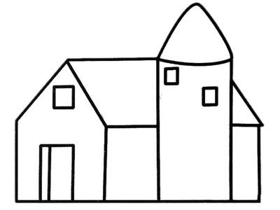 幼儿学画房子简笔画2