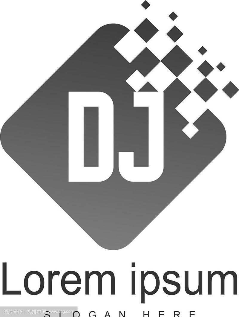 dj字母标志设计创意现代dj字母