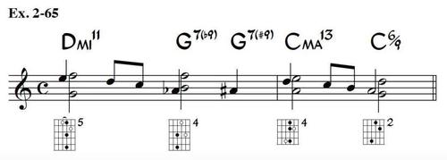 谱例2-66是c小调,基于2-62,加入音阶线条.