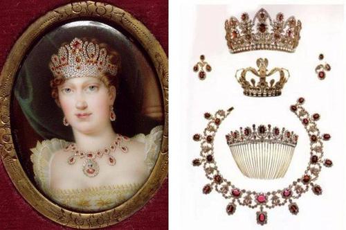 一整套红宝石珠宝用于婚礼上佩戴,其中最尊贵的一件莫过于红宝石王冠