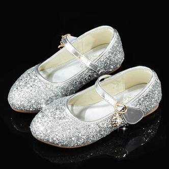 桑纪sangji女童鞋子儿童公主鞋银色演出皮鞋春秋新款小女孩舞蹈模特