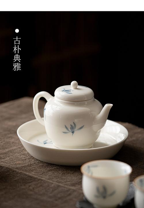 陶瓷茶壶小号单个泡茶壶中式功夫茶具家用小瓷壶手绘蝴蝶兰花茶壶