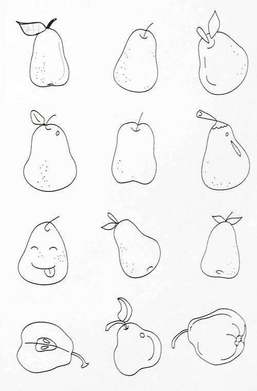 梨子简笔画步骤图梨子怎么画香甜的梨子幼儿水果简笔画大全