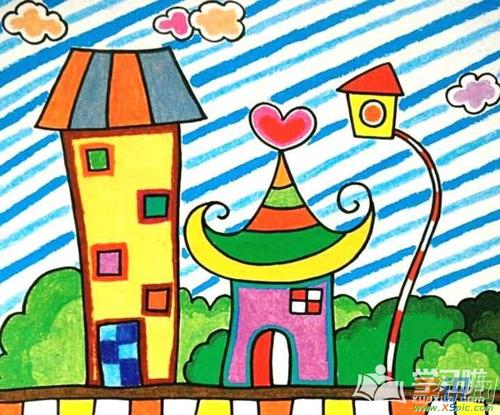 儿童绘画房子图片简单笔画