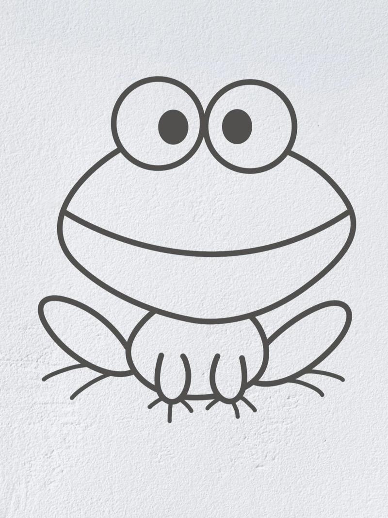 动物简笔画之可爱的小青蛙(内附过程图)