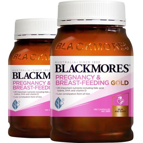 澳洲blackmores澳佳宝孕妇黄金素180粒2瓶孕期哺乳期叶酸dha