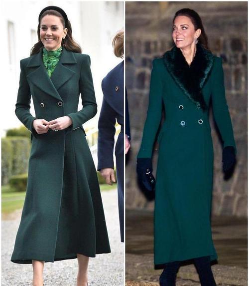 凯特2020大不同,转变风格走起西装风,蓝绿大衣秀成王室标杆|凯特王妃