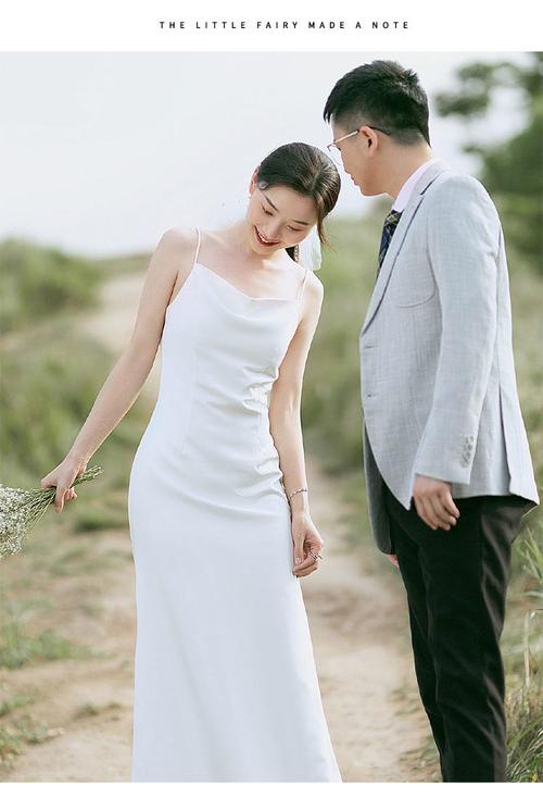 阿亨小个子日式轻婚纱登记照旅行拍照小众2021新款法式轻婚纱超仙新娘