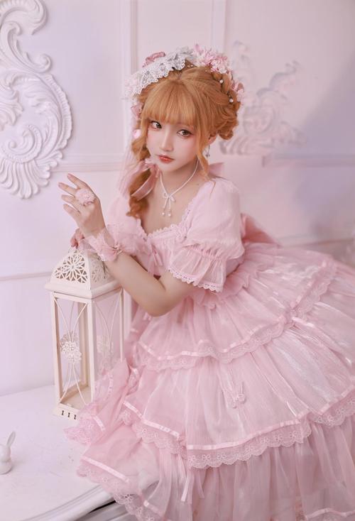【全款现货】芙拉小姐洛丽塔lolita连衣裙短袖op花嫁华丽法式甜 白色