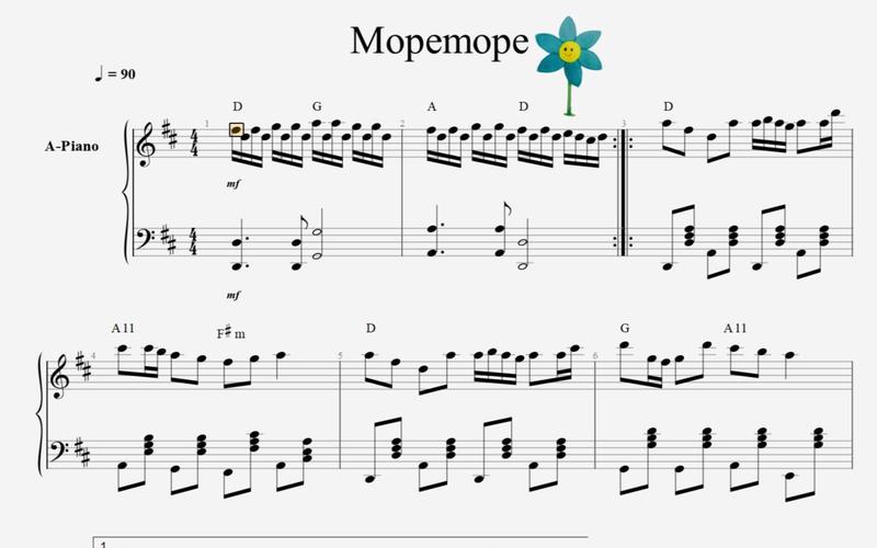 经典儿歌mopemope钢琴简单版