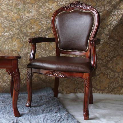 美式布艺单人沙发精品宫廷新古典复古欧式扶手餐椅接待椅子120