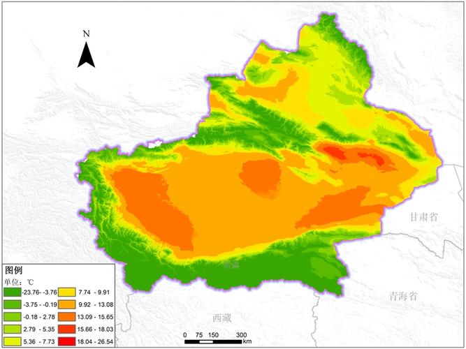 新疆平均气温空间分布数据-气象气候数据-地理国情监测云平台