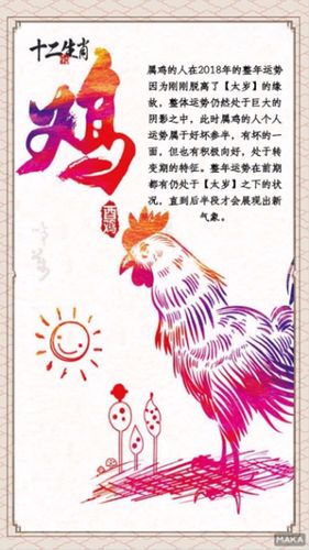 十二生肖之鸡简约海报