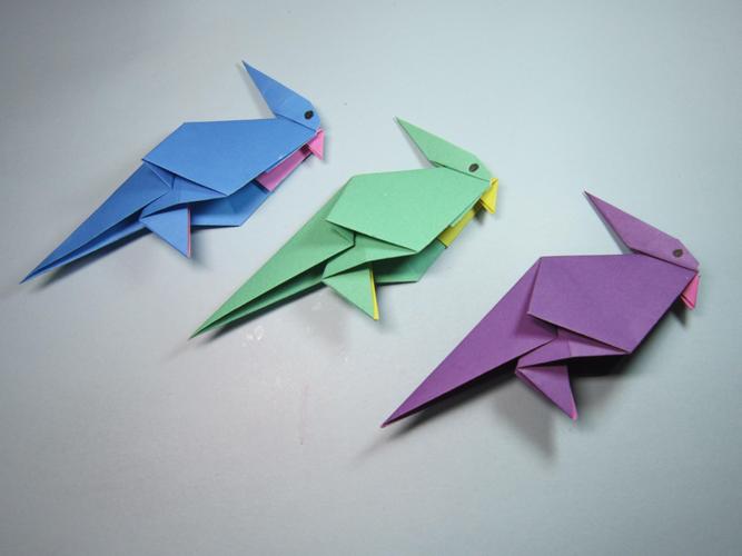 儿童手工折纸小动物,简单又漂亮鹦鹉的折法,只要一张纸