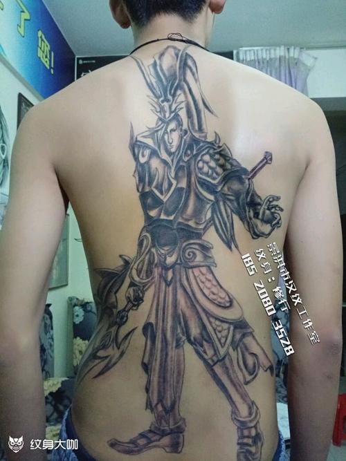 满背人物:王者荣耀之韩信_纹身图案手稿图片_蒋金麟的纹身作品集