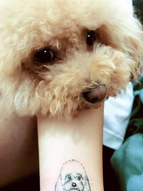 小臂爱犬纹身图片