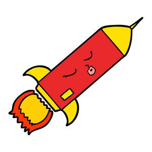 导弹涂鸦绘图卡通火箭矢量插画照片