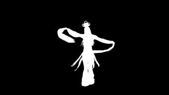 古代美女剪影在跳旋转动作舞蹈(透明背景)视频素材