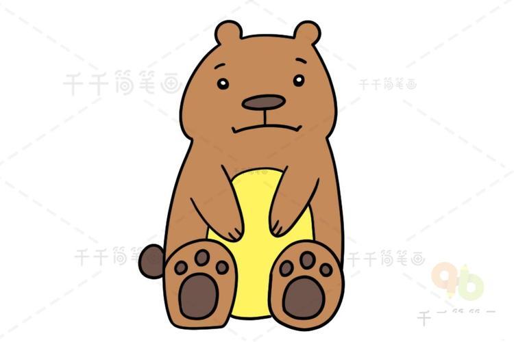 棕色的小熊简笔画教程棕熊头部简笔画棕熊的秘密简笔画胖棕熊的简笔画