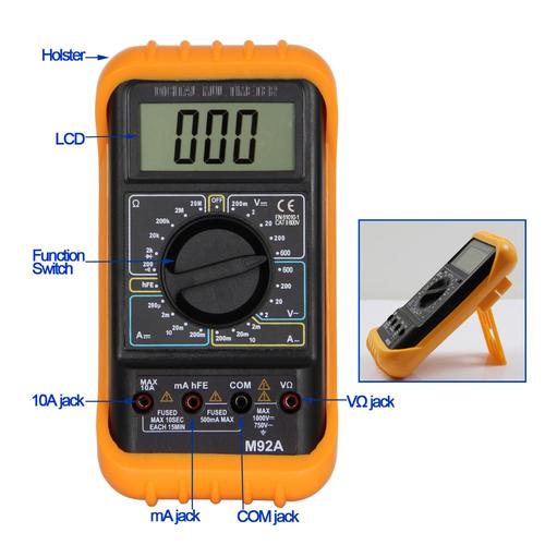 high precise ce digital multimeter with buzzer battery tset m92a