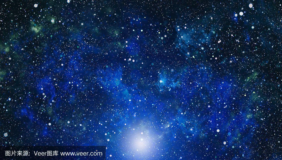 星尘和仙尘闪耀的太空背景.太空恒星和行星概念图像.