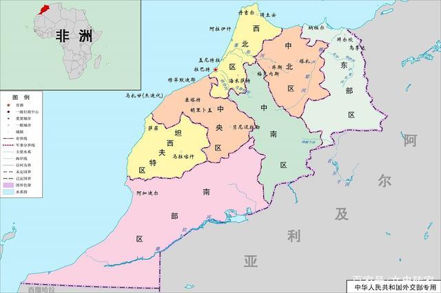 摩洛哥行政区划图
