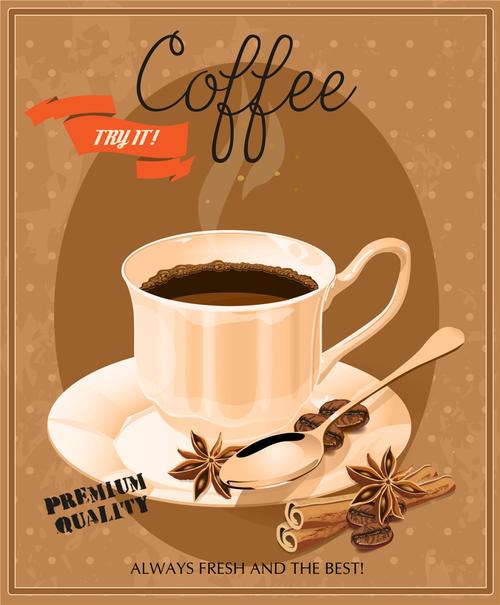 复古咖啡厅海报平面广告素材免费下载(图片编号:7873647)-六图网