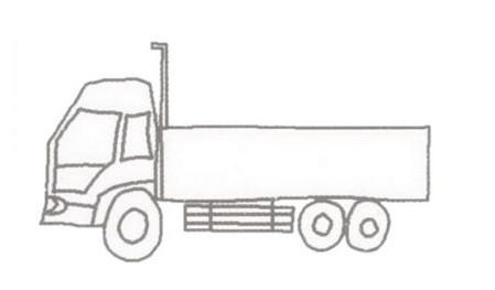 的大货车的简笔画步骤图片带厢子的大货车简笔画图片怎么画简笔画教程