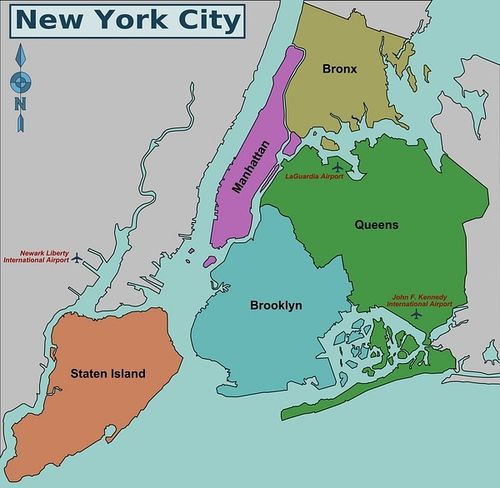 纽约市有哪五个区?