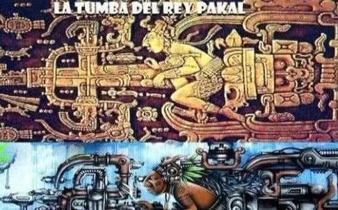 消失的玛雅文明神殿浮雕中的火箭以现在的技术根本造不出