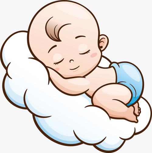 睡在云上的婴儿