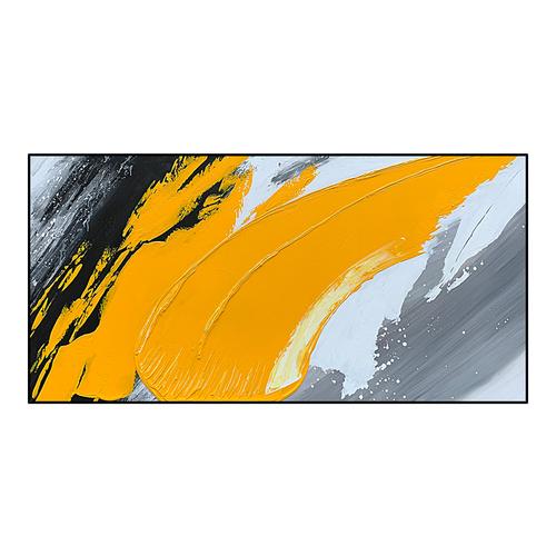 现代简约肌理色块黄色块立体客厅油画抽象手绘装饰画油画