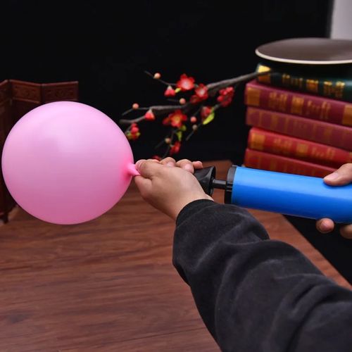 气球打气筒脚踩式塑料打气筒便携带式双向手推气球充气筒颜色随机