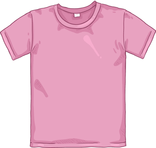 handdrawn pink t-shirt illustration