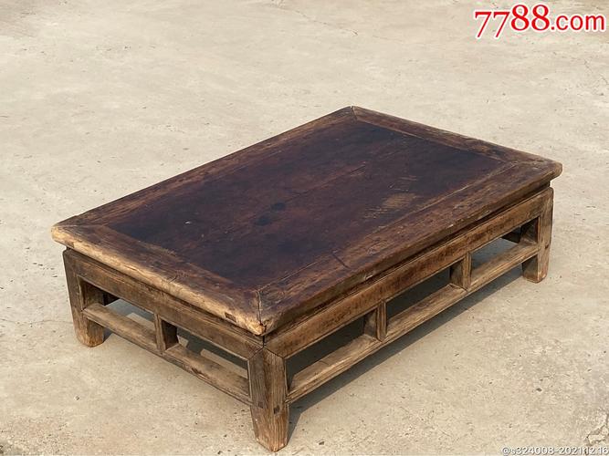 榆木老炕桌四面起线直枨老做工尺寸916228