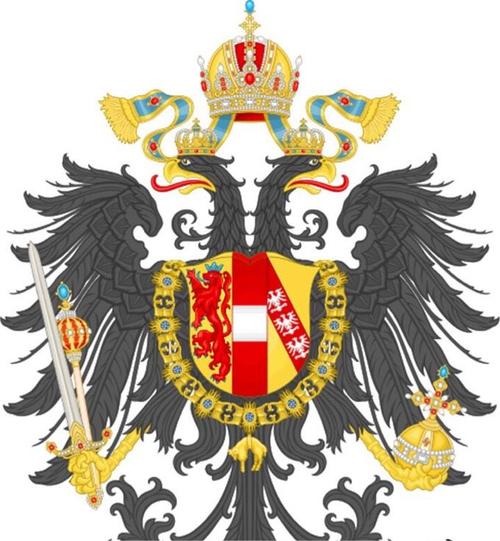 1804到1806年间弗朗茨二世的纹章:1540年间,神圣罗马帝国纹章:1437年
