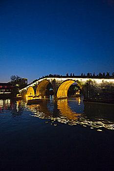拱宸桥夜景,风光,都市,京杭大运河