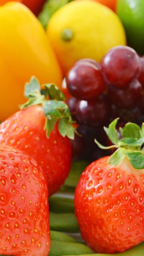 壁纸 水果和蔬菜,葡萄,草莓,橙子,辣椒,豆 3840x2160 uhd 4k 高清壁纸